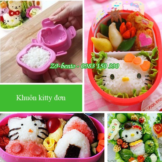 KHUÔN ÉP CƠM BENTO, ÉP TRỨNG LUỘC MÈO HELLO KITTY ĐƠN