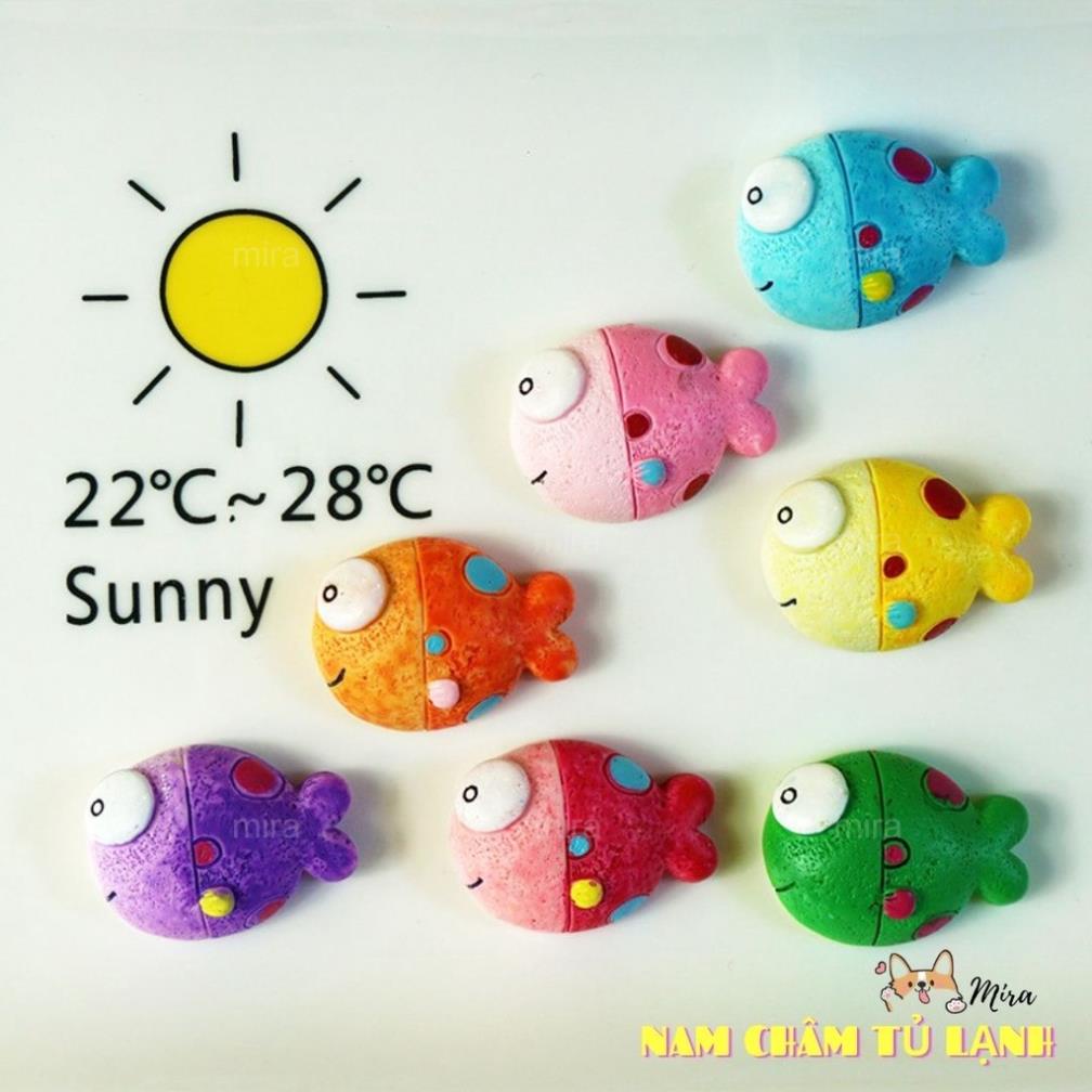 Nam Châm Tủ Lạnh 3D Cá Nhỏ Chấm Bi Dễ Thương Trang Trí Bàn Học, Bàn Làm Việc, Đính Note MIRA-3D68006