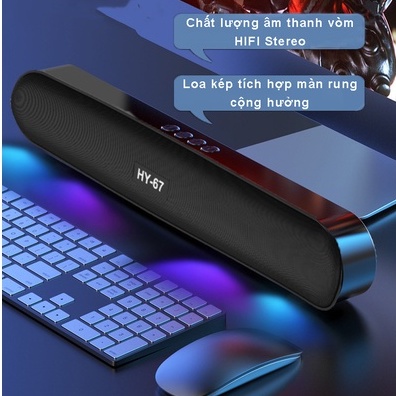 Loa bluetooth siêu trầm công suất 10W, tích hợp radio FM, pin 1200mAh, 4 trong 1, kết nối máy tính - Bảo hành 06 tháng