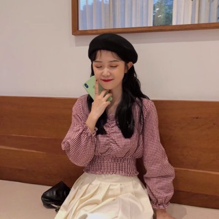 [Siêu nữ tính] Áo caro kiểu :-bye :-bye :-bye :-bye