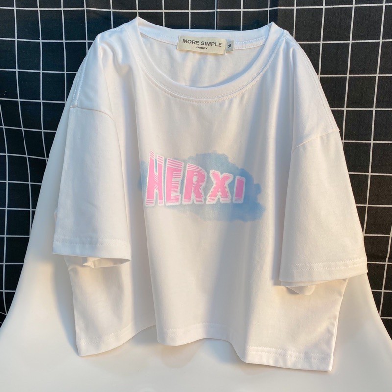 Áo croptop tay ngắn form rộng HERXI ulzzang (ảnh thật)