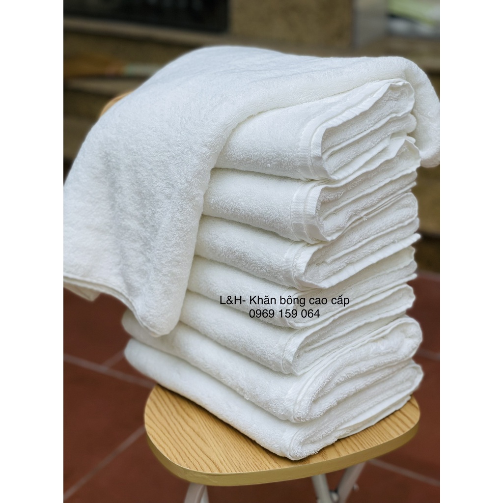 Khăn tắm trắng khách sạn cao cấp, 320g, kt 70x140cm