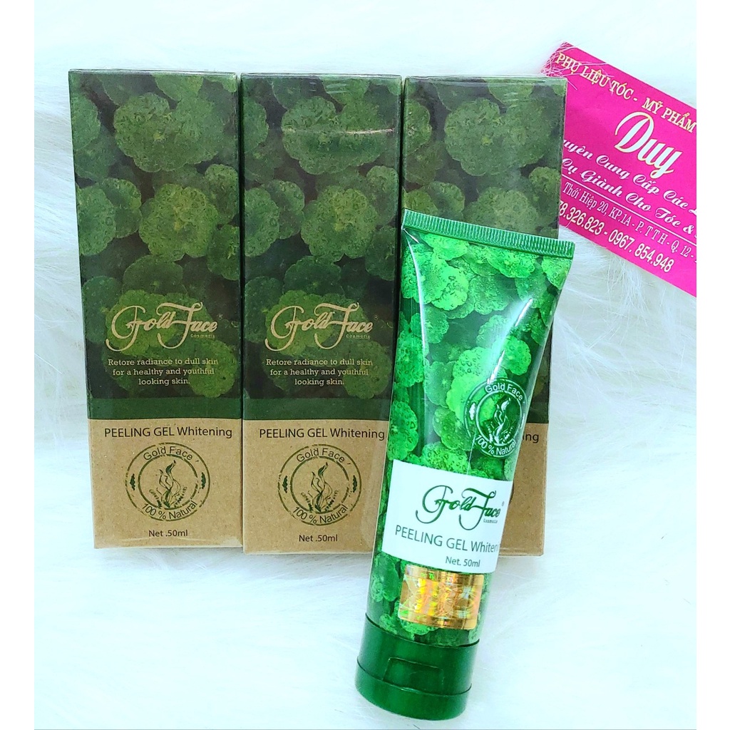 TẨY DA CHẾT MẶT MIAN &amp; GOLFACE - Gel Làm Sạch Tế Bào Chết Da Mặt Tỏi Đen - Rau Má 90g - HÀNG CHÍNH HÃNG