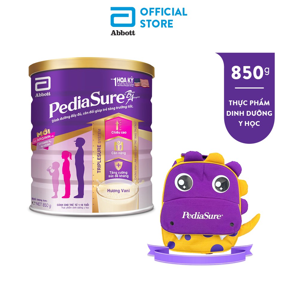 Sữa bột Pediasure hương vani 850g/lon