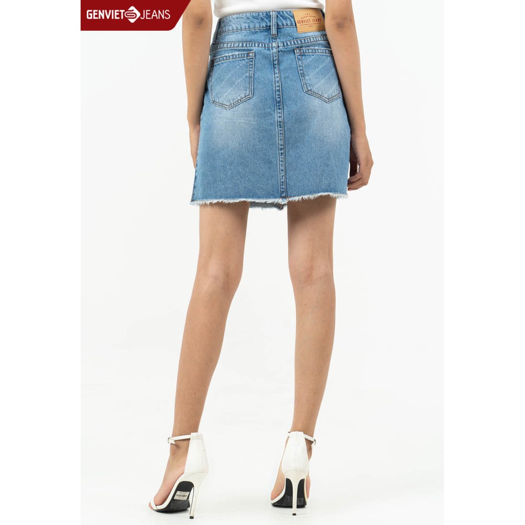 Zuýp Jeans Nữ dáng A XJ228J799 GENVIET