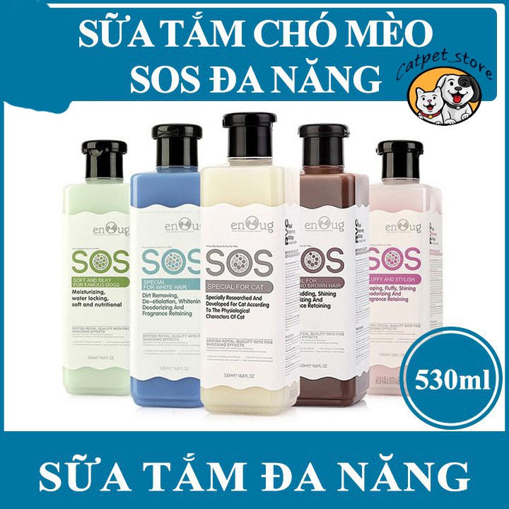 Sữa tắm chó mèo SOS,sữa tắm thú cưng SOS,lưu hương lâu ,an toàn cho lông chó mèo[THƠM NHẸ]
