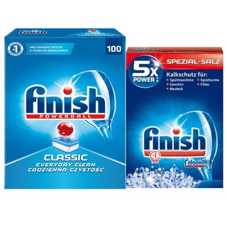 Muối rửa bát Finish 1,2kg+ Viên rửa bát Finish 100 viên