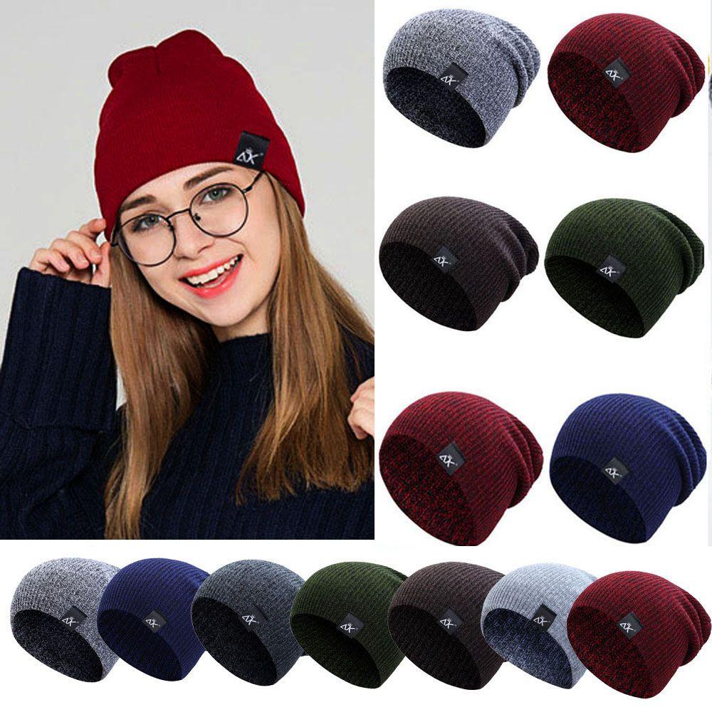 Mũ Beanie Dệt Kim Màu Trơn Dễ Thương Chất Lượng Cao Cho Nữ