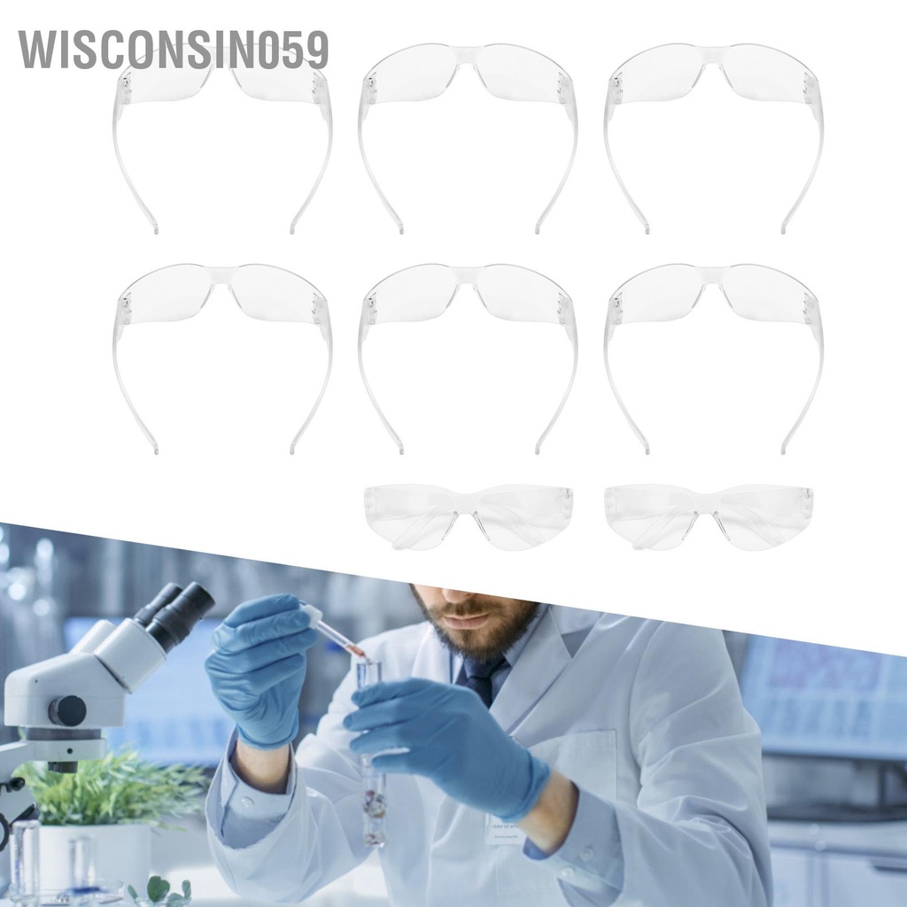 Wisconsin059 8pcs Safety Goggles Anti‑Impact Dustproof Eyes Protector for Riding Woodworking Construction Work