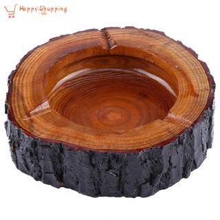 Khay gạt tàn thuốc lá hình tròn bằng gỗ tự nhiên