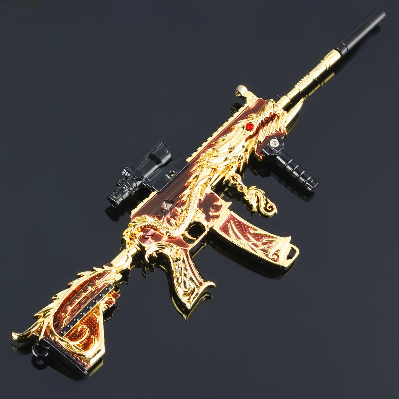 Mô Hình PUBG M416 Golden Dragon - 22cm - Tặng Kèm Giá Đỡ