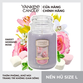 Nến hũ Yankee Candle size L - Sweet Morning Rose