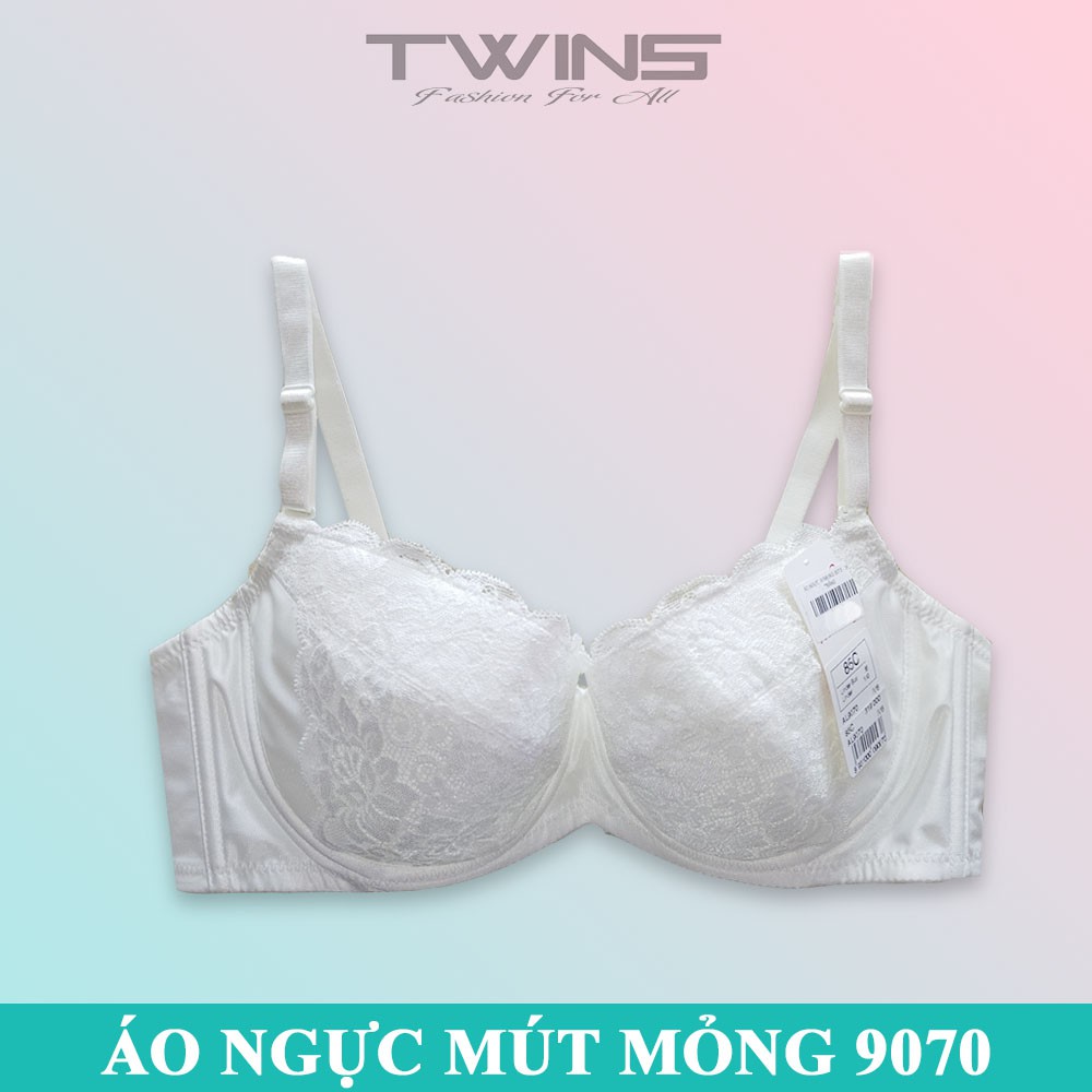 Áo ngực nữ ren nâng ngực Winking 9070 có gọng mút mỏng cúp xéo ôm ngực size 34-36-38-40 cúp C