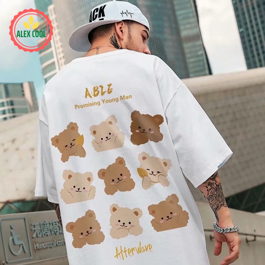 Áo thun nam nữ áo phông nam tay ngắn cổ tròn chất cotton co giãn 4 chiều hình gấu BQUY alex cool