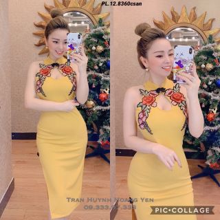 Đầm body sườn xám kết hoa