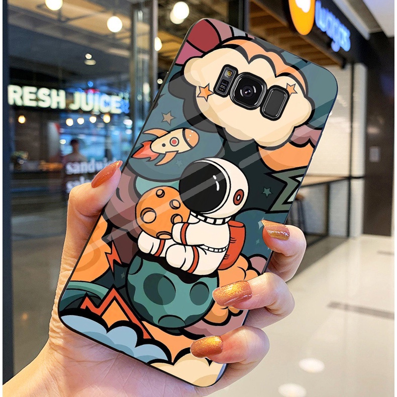 Ốp Lưng SAMSUNG GALAXY S8, S8 PLUS Ốp kính bóng cao cấp Phi Hành Gia