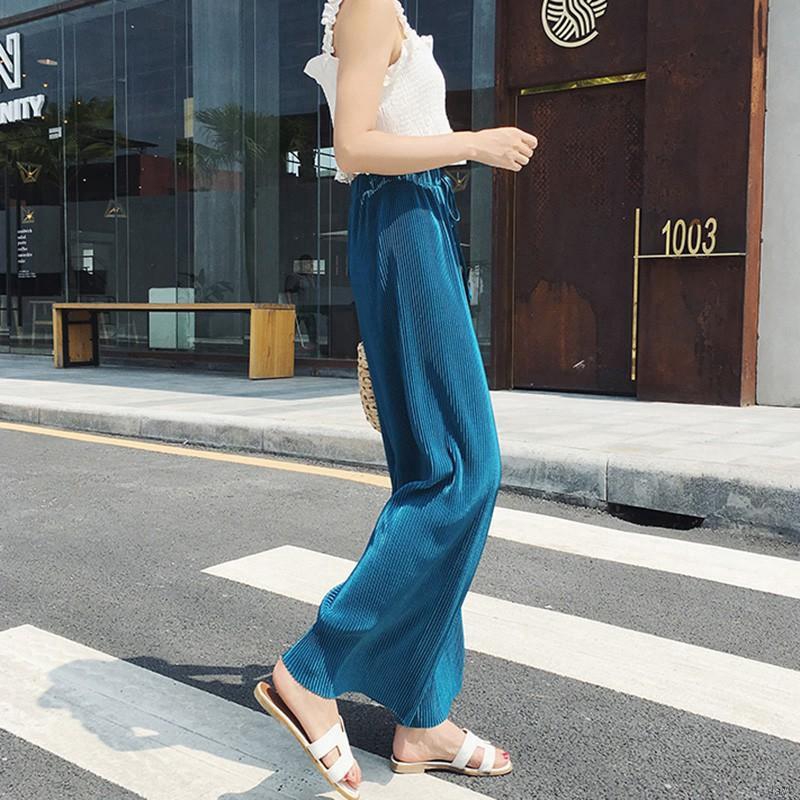 Quần voan ống rộng phong cách Hàn Quốc thanh lịch dành cho nữ | BigBuy360 - bigbuy360.vn