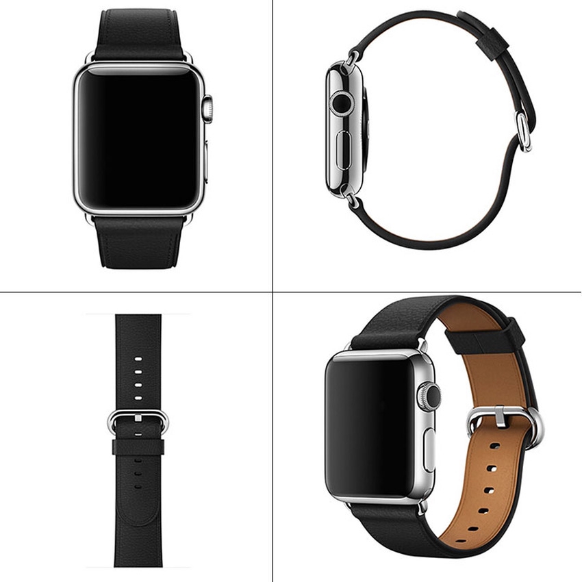 Dây đeo bằng da chất lượng cao cho đồng hồ thông minh Apple Watch 44 40 42 38 mm Series 1 2 3 4 5 SE 6