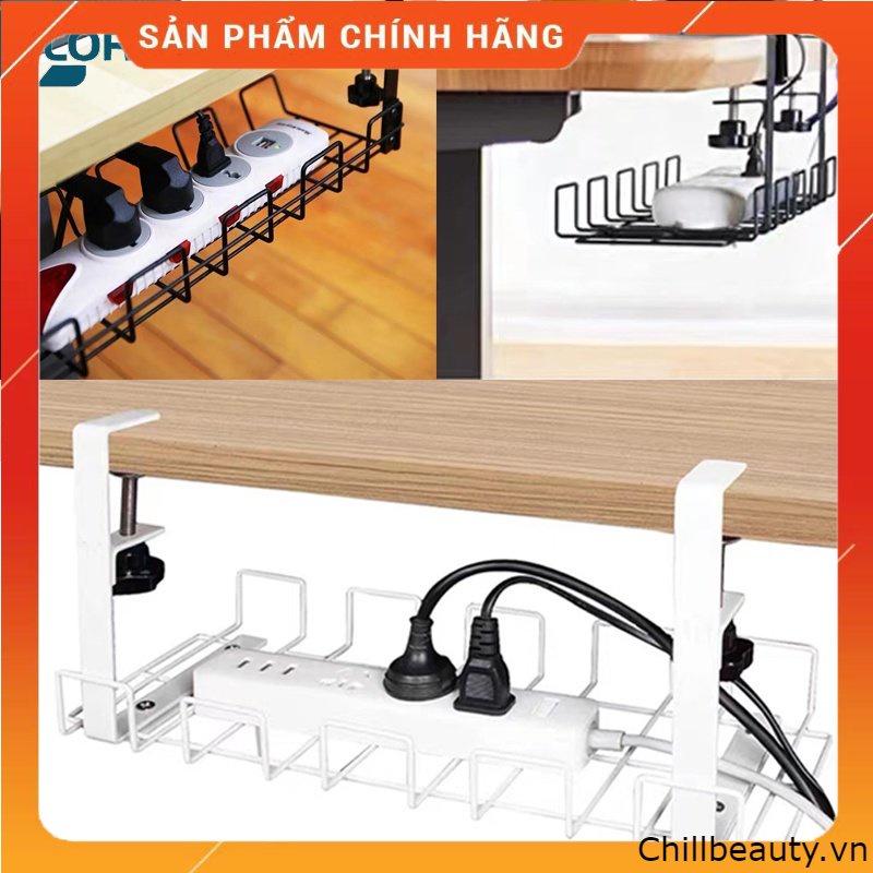 (Hỏa tốc)Khay đỡ ổ cắm điện Giá Đỡ Dây Điện Gắn Dưới Bàn Kệ Đỡ Dây Cáp Sạc Dây Điện Ổ Cắm Điện Gọn Gàng Tiện Dụng An