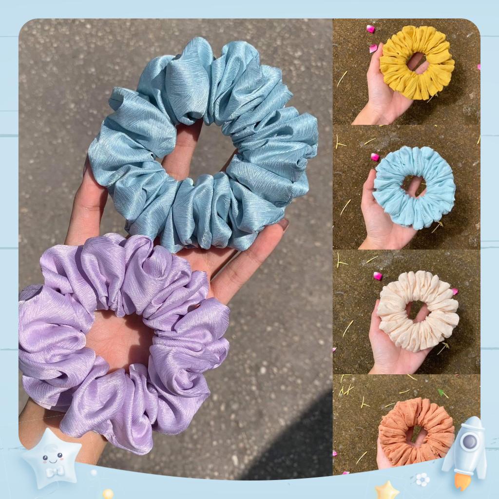 Dây Buộc Tóc Scrunchies, Cột Tóc Scrunchies Chất Vải Xinh Xắn