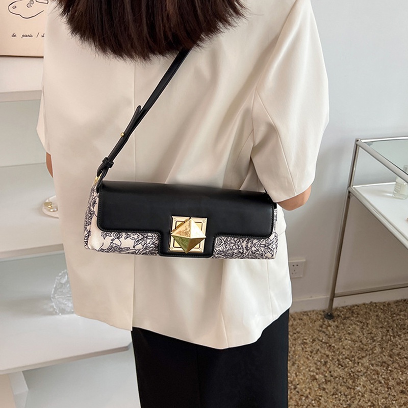 Ielgy Túi Đeo Một Bên Vai Phối Màu Tương Phản Phổ Biến Cho Nữ