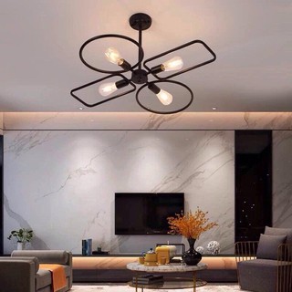 Đèn thả trang trí 4 hình học khung sắt( có bóng led 5w)