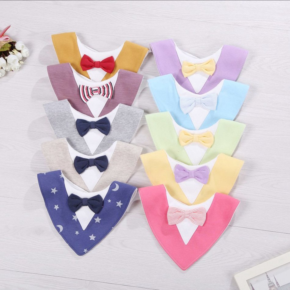 Yếm Ăn Cotton Hình Tam Giác Chống Thấm Nước Cho Bé