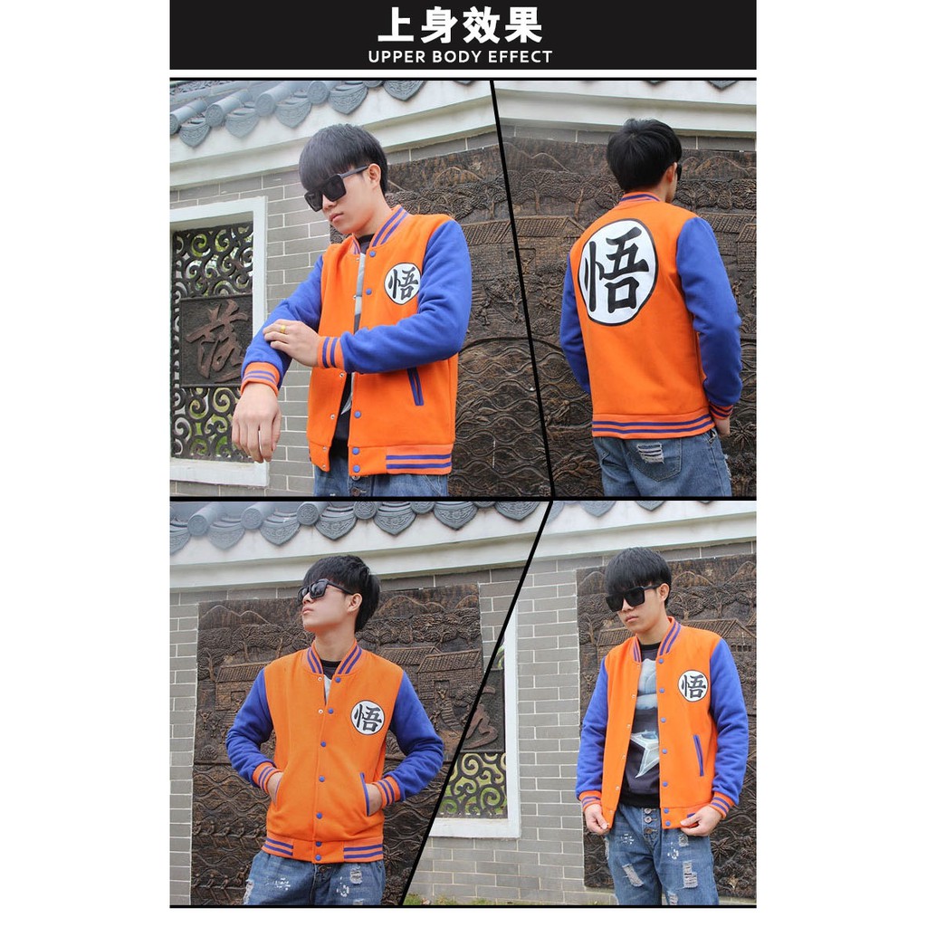 Áo hoodie dài tay hóa trang nhân vật Son Goku trong Dragon Ball cho nam