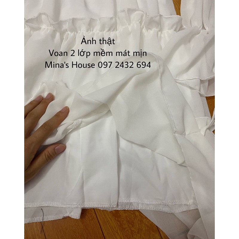 Váy babydoll trắng xếp tầng / mina’s house | BigBuy360 - bigbuy360.vn
