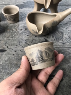 Bộ Ấm Chén Cối Xay