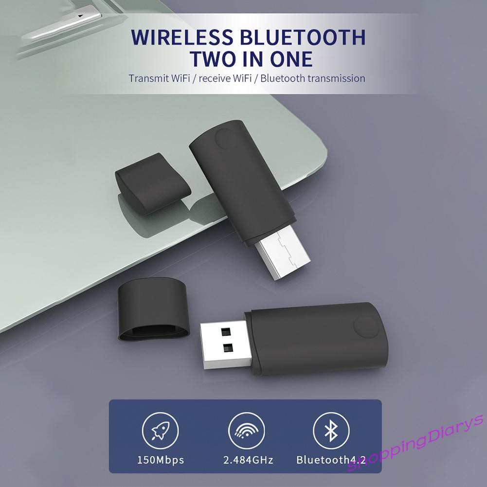 Usb Truyền Tín Hiệu Bluetooth 2 Trong 1 150mbps Cho Pc