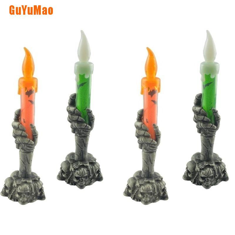 Giá Đỡ Đèn Cầy Hình Bàn Tay Đầu Lâu Độc Đáo Trang Trí Tiệc Halloween