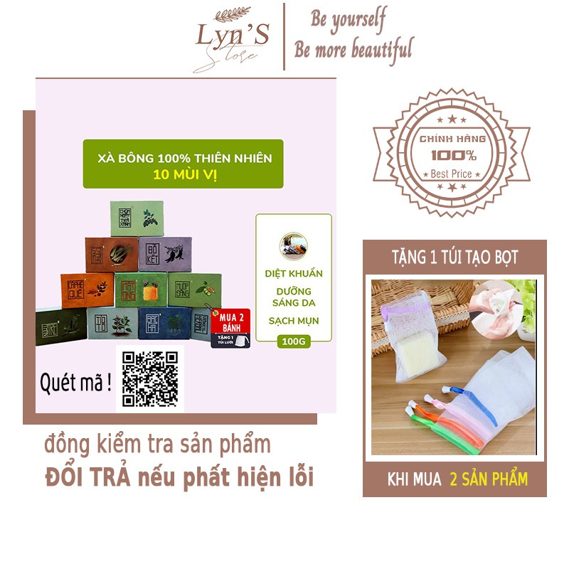 Xà bông 💝 𝑭𝑹𝑬𝑬𝑺𝑯𝑰𝑷 💝 xà bông chùm ngây trà xanh, sạch da, sát khuẩn (handmade) | BigBuy360 - bigbuy360.vn