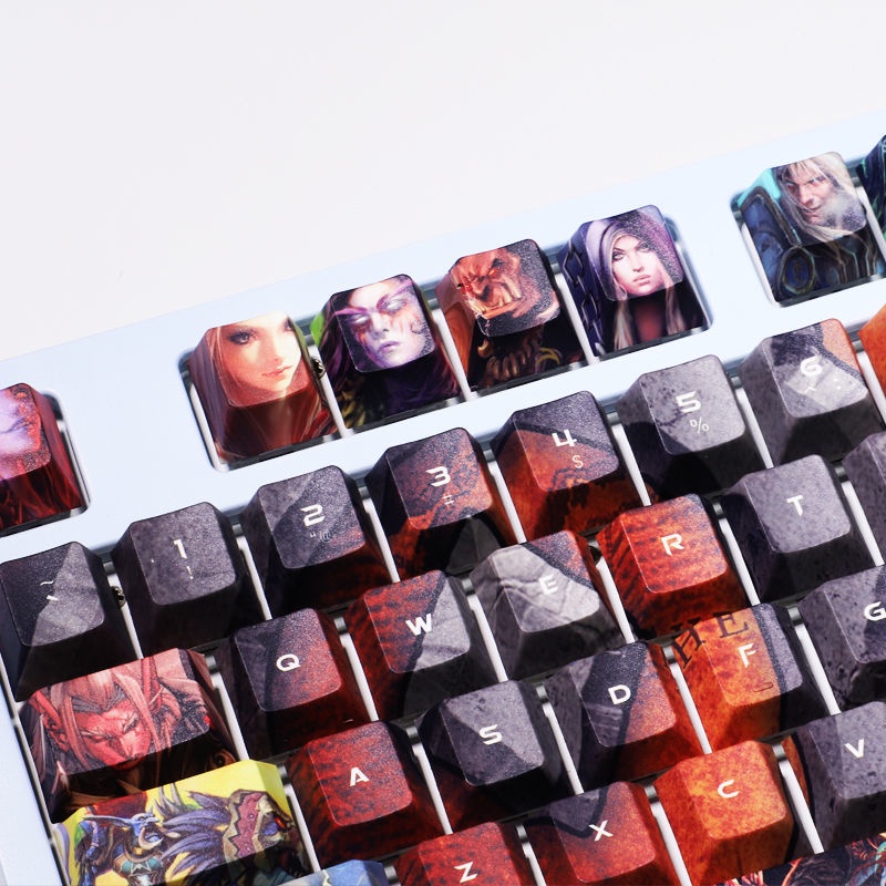 PBT keycap World of Warcraft Theme keycap Anime orc liên minh bộ lạc trò chơi điện tử trò chơi trực tuyến bàn phím cơ keycap 108 phím