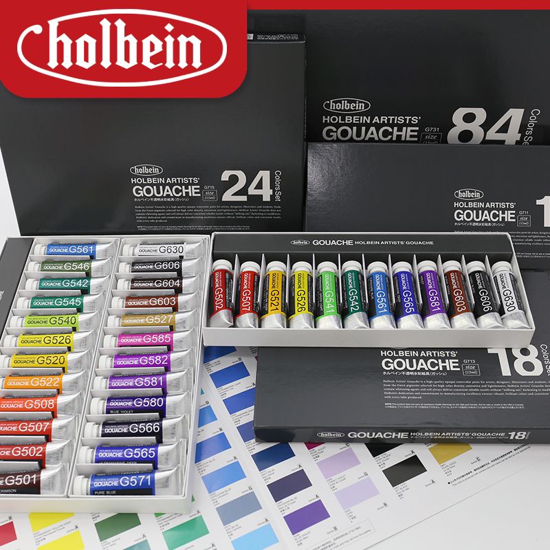 HOLBEIN ARTIST'S GOUACHE - SET 84 MÀU GOUACHE HOLBEIN HẠNG HỌA SĨ