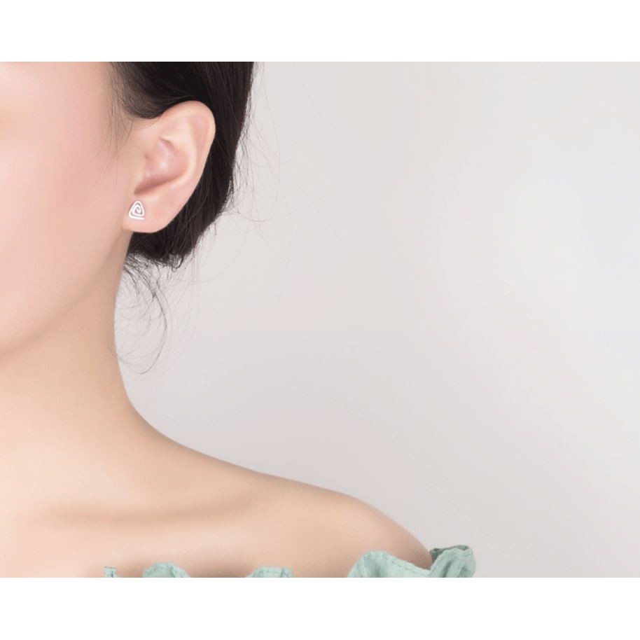Bông tai EBI Tam giác xoắn mạ Bạc 925