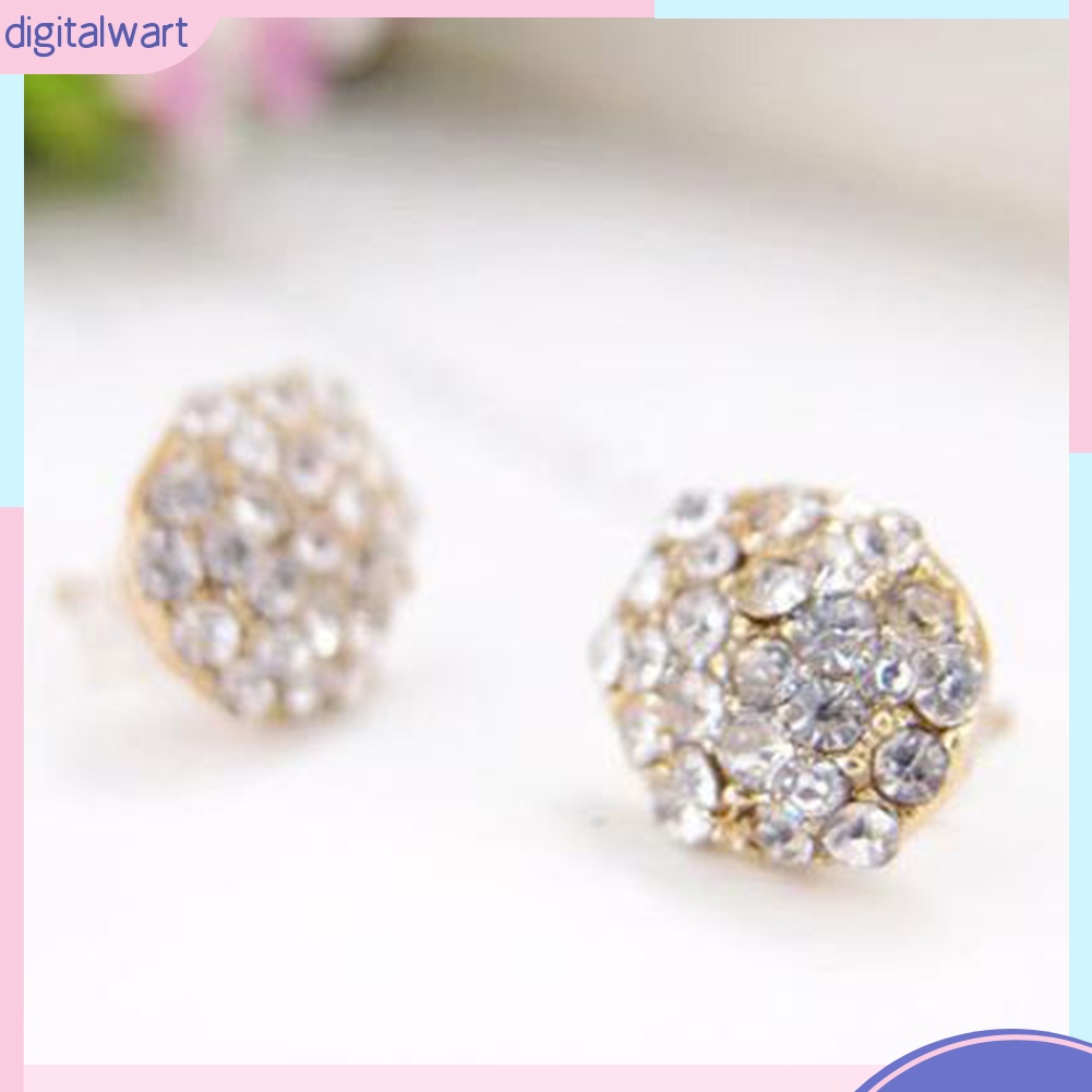 Khuyên Tai Tròn Đính Đá Thời Trang Thanh Lịch Dành Cho Nữ