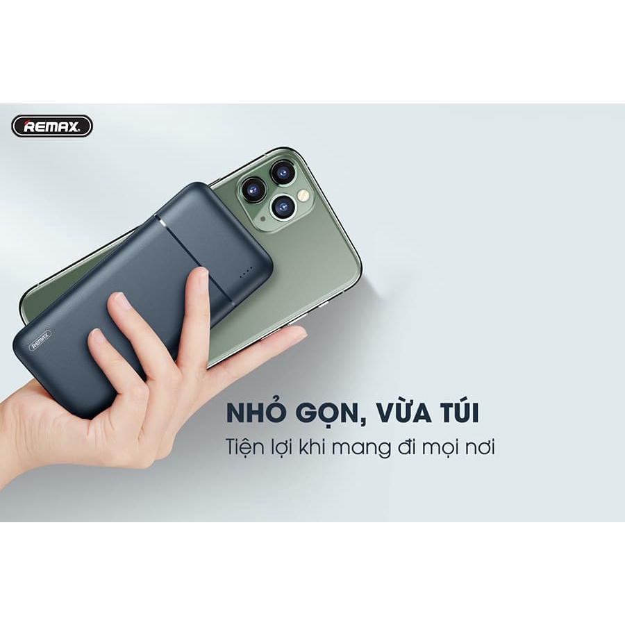 Sạc dự phòng siêu mỏng 10000mAh Remax RPP-96 - Hàng chính hãng