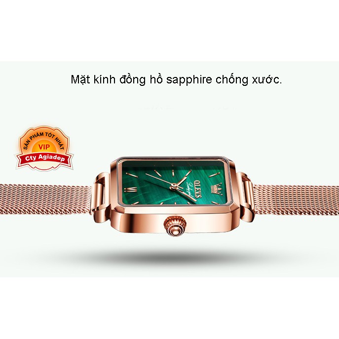 Đồng hồ nữ mặt vuông xịn đẹp thiết kế mới OLEVS 6624 (mặt vuông)
