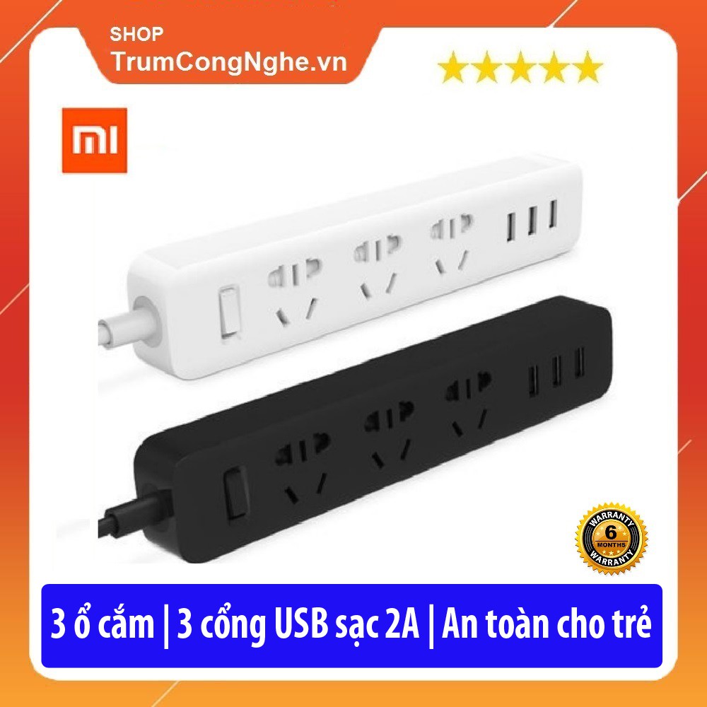 Ổ điện Xiaomi tích hợp 3 cổng USB Mi Power Trip - Bảo Hành 6 Tháng