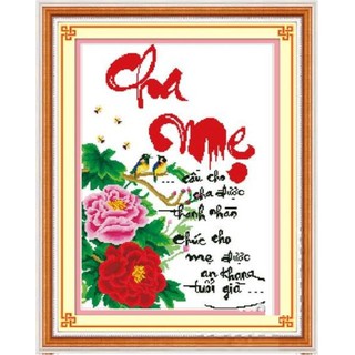Xả kho freeship 250k toàn quốc-tranh thêu chữ thập cha mẹ- dlh- 222746- ngocthinhshop