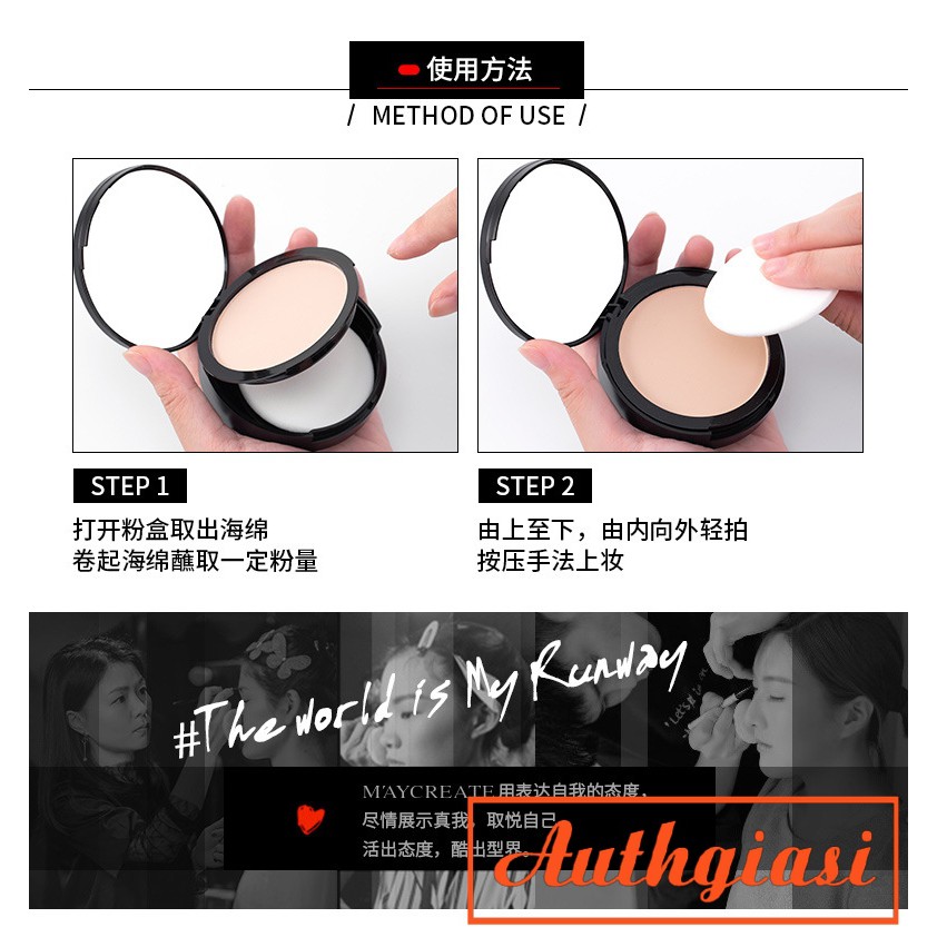 Phấn nén Maycreate phủ Collagen che phủ lỗ chân lông hoàn hảo có sẵn mút tán | BigBuy360 - bigbuy360.vn