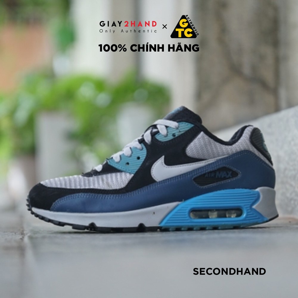 Giày Thể Thao NIKE AIRMAX 90 SQUADRON BLUE WOFL GREY 537384-414 hàng cũ CHÍNH HÃNG