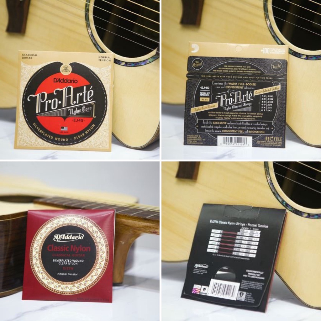 [ CHÍNH HÃNG ] Dây Đàn Guitar Classic D'ADDARIO pro arte EJ27N & EJ45 dây đàn nylon chất lượng cao -
