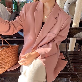 (Hàng có sẵn) Siêu phẩm Áo Blazer màu Hồng trẻ trung chất vải đẹp (có ảnh chụp thật)