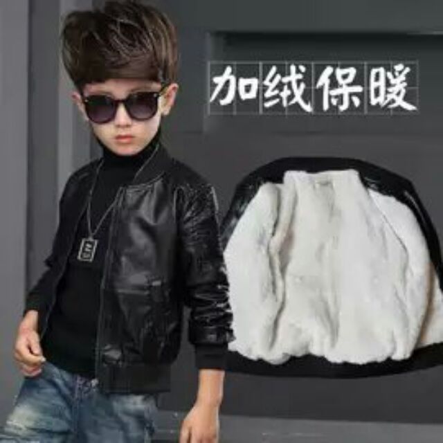 Áo da cao cấp siêu ấm bé trai