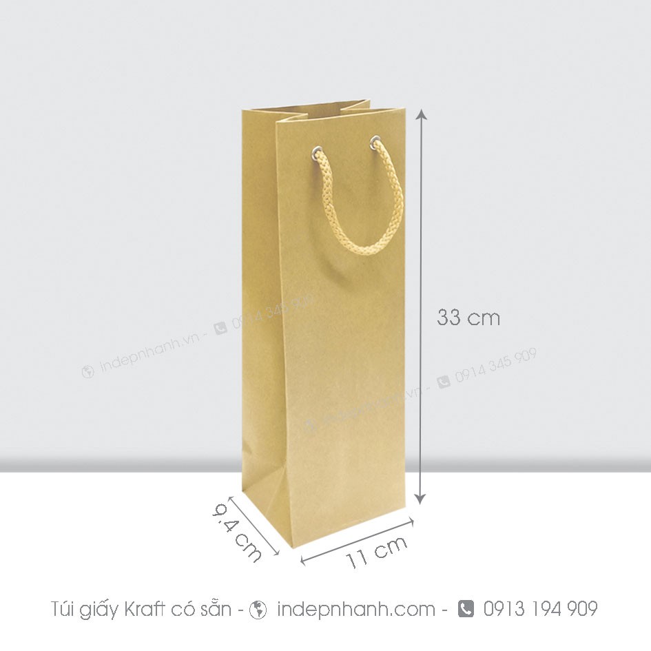 【5.500đ】COMBO 20 TÚI GIẤY KRAFT ĐỰNG RƯỢU