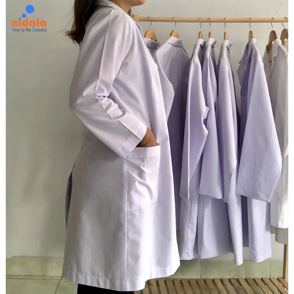 Áo blouse bác sĩ bigsize, size đại Nam Nữ dáng dài Nidala đường may đẹp, sắc xảo