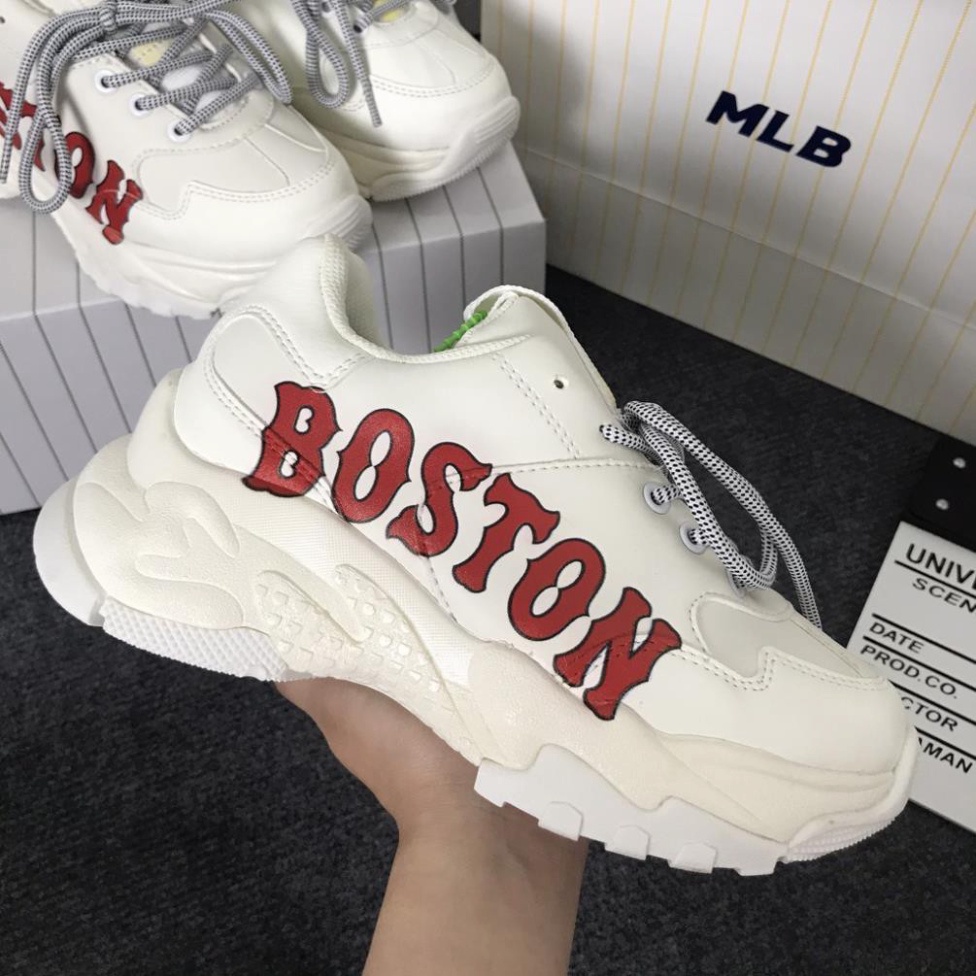 Giày Sneaker Mlb Boston, Giày Thể Thao Boston Da Bò Cao Cấp Đế Cao Tăng Chiều Cao Hot Trend 2021 - LuxurySneaker