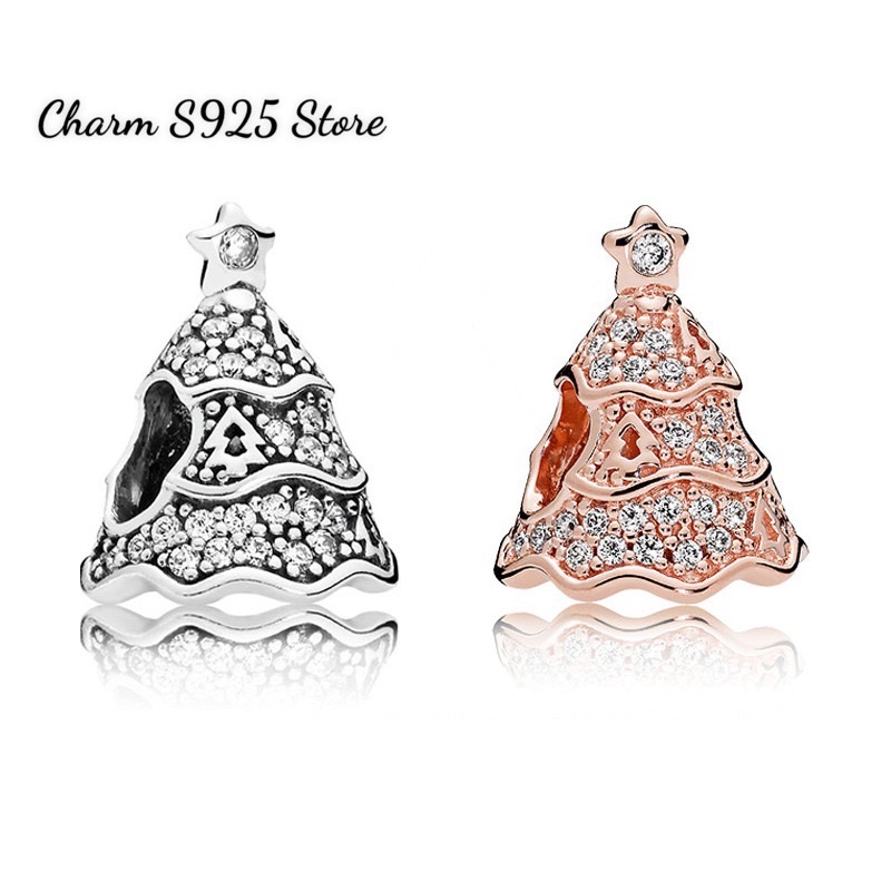 CHARM PAN ALE CÂY THÔNG NOEL ĐÍNH ĐÁ BẠC S925 CAO CẤP